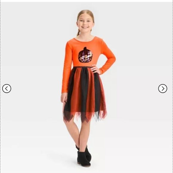 Nwt Girl's Thanksgiving Halloween Pumpkin tutu Dress - Picture 2 of 9